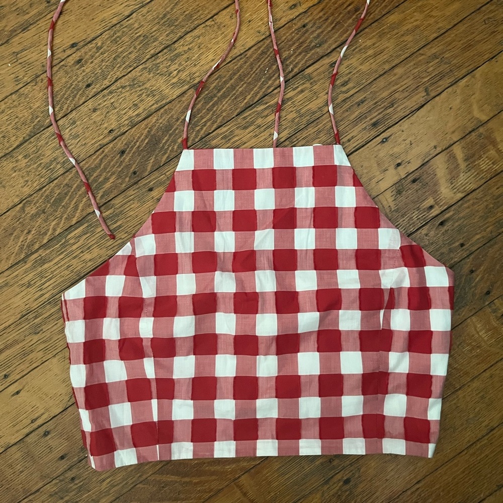 Caroline Constas Sample Sale Gingham Halter Top - Size S